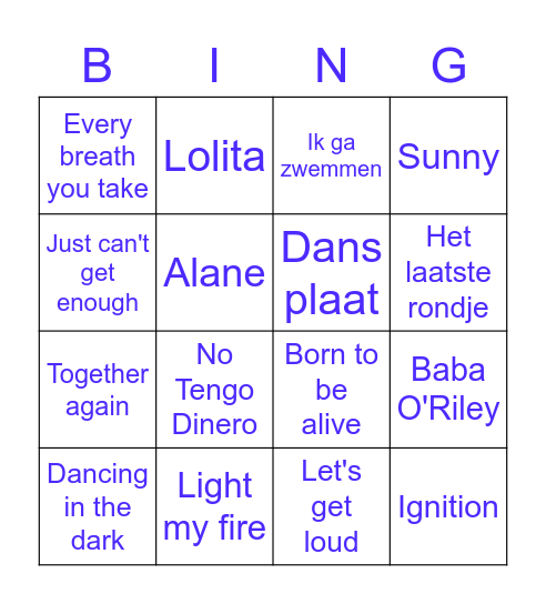 DISCO BINGO Card