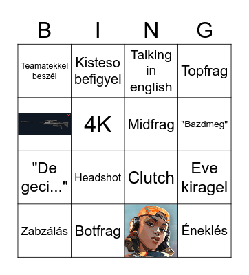 VALORANT BINGO (evelines kiadás) Bingo Card