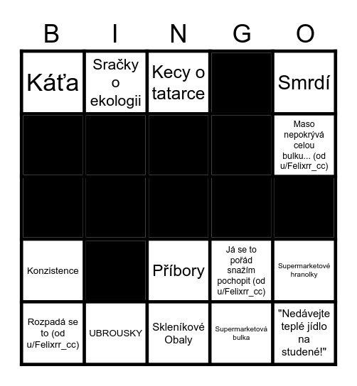 JdemeŽrát Bullshit Bingo Card