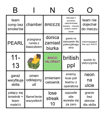 valorant is fun Bingo Card