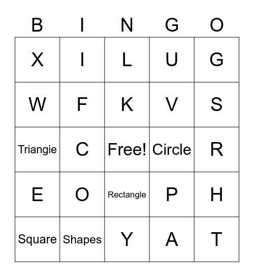 Shapes Bingo Card