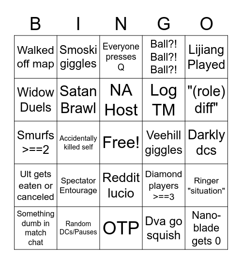 Altitude Scrims Bingo Card