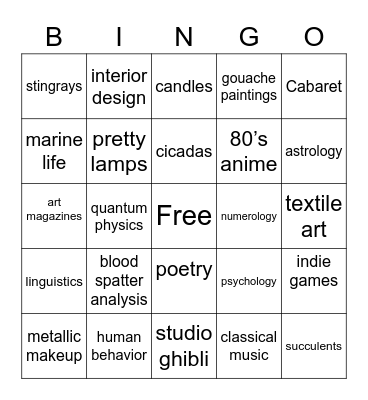 Rena Bingo Card