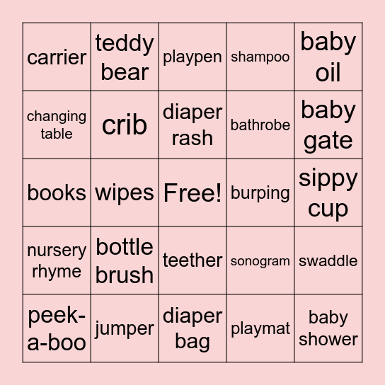 BABY BINGO Card