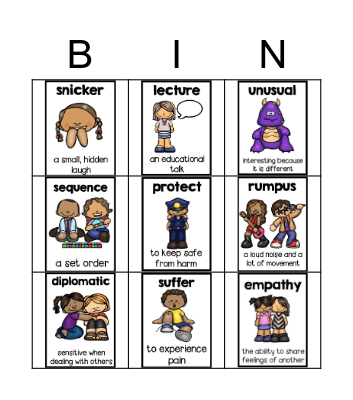 Vocabulary Bingo Card