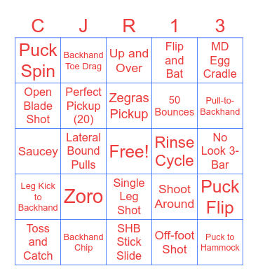 Skills Master Bingo Card