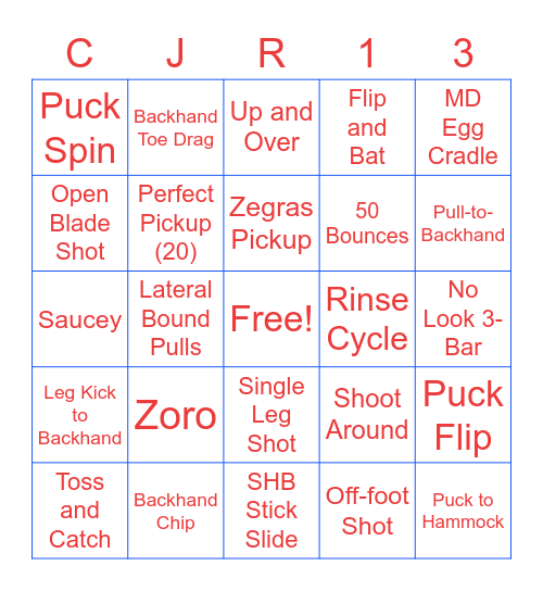 Skills Master Bingo Card