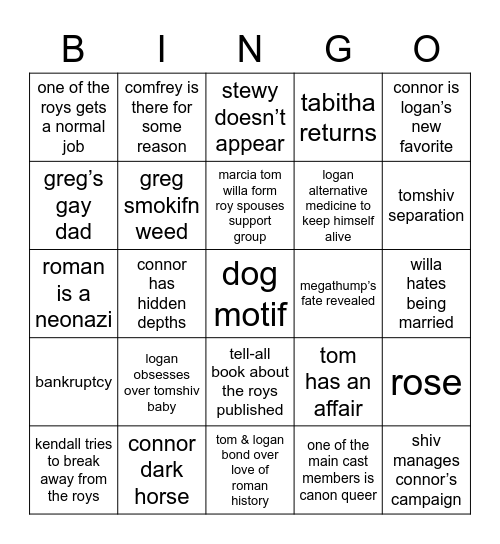 succession s4 Bingo Card