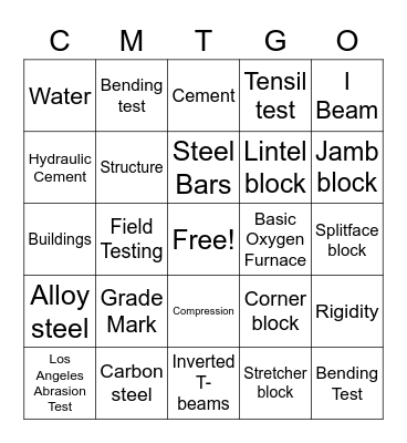 CMT BINGO Card
