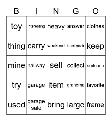 Bingo Card