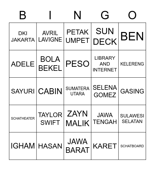 BITE: BINGO NATE Bingo Card