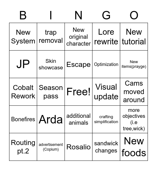 erbs Bingo Card