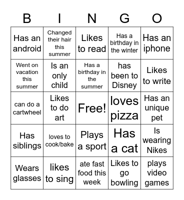camp bingo Card
