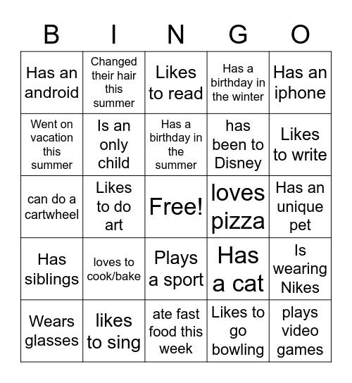 camp bingo Card