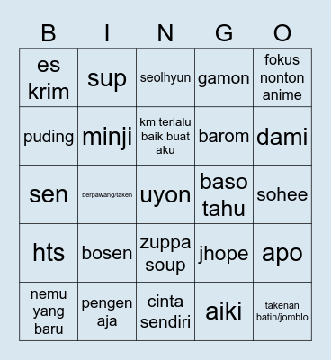 😡👑 丂Ẹσl!! 💙♨ Bingo Card