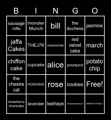 zeonghane Bingo Card