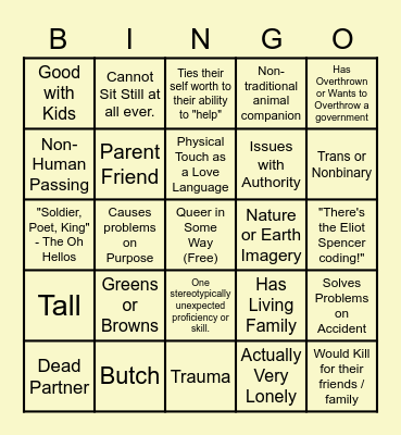 Harper PC Bingo Card