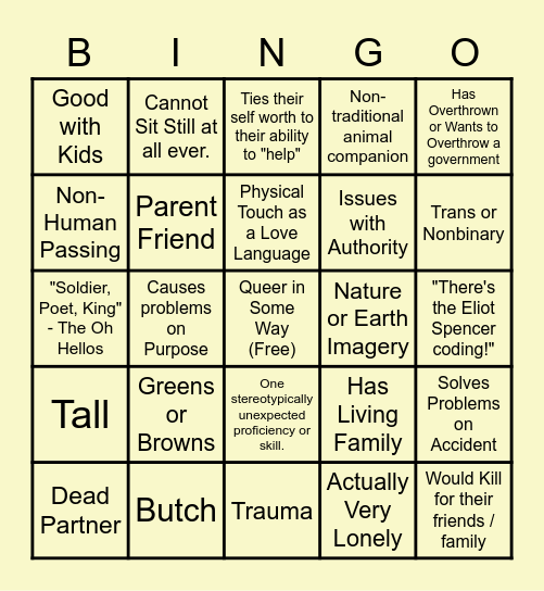 Harper PC Bingo Card