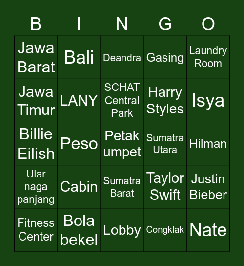 JUAN Bingo Card
