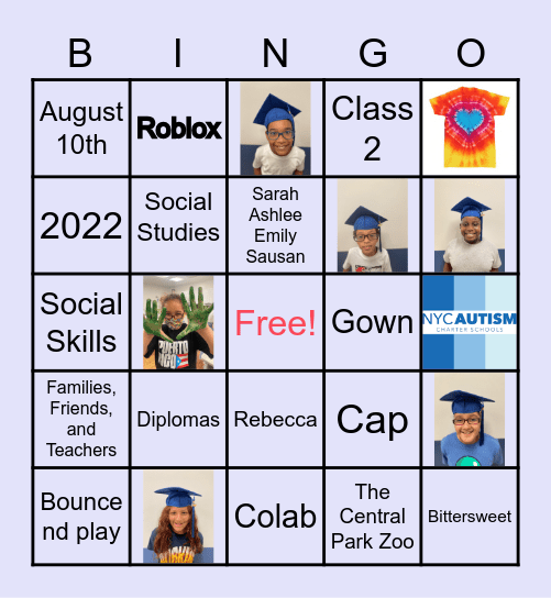 Class 2 Graduation Bingo Card