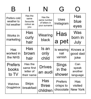 Conference Bingo! Find somebody that... Bingo Card
