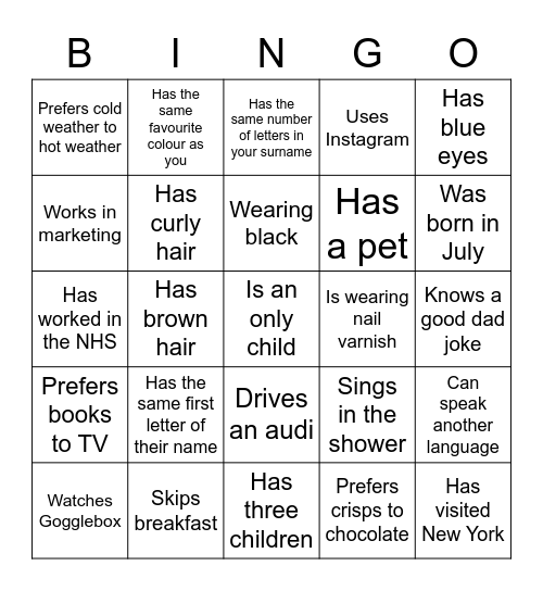 Conference Bingo! Find somebody that... Bingo Card