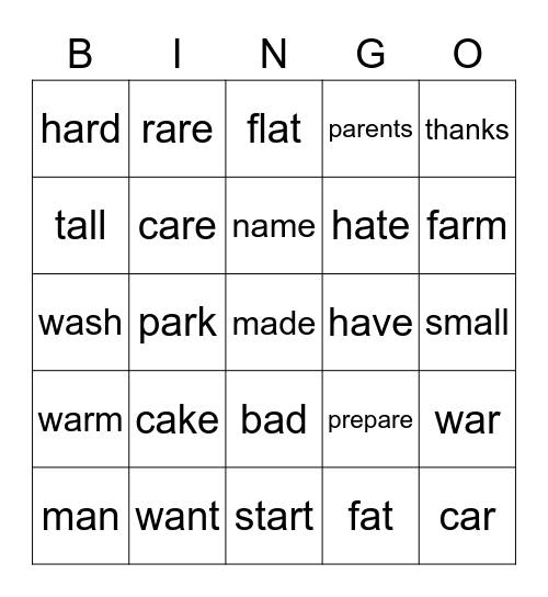 SO_A1_Phonetis_letterA Bingo Card