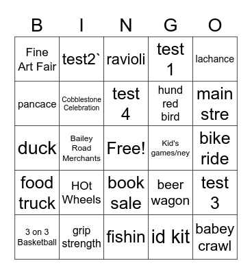 Twin City Days Bingo Card