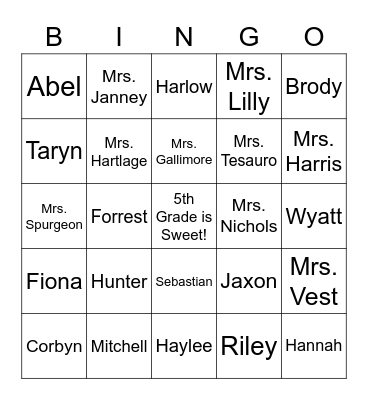 Getting to Know You Bingo Card