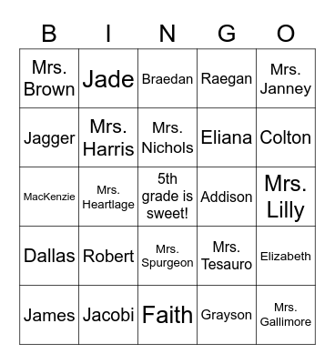 Getting to Know You Bingo Card