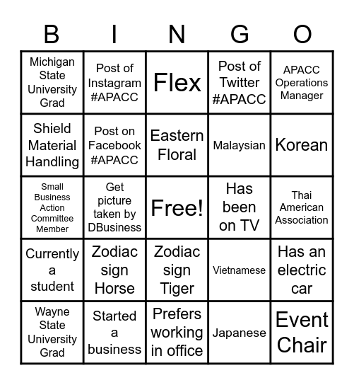 Blood of the Dragon Network Bingo Card