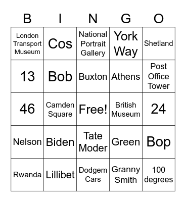 Skyes Birthday Bingo Card