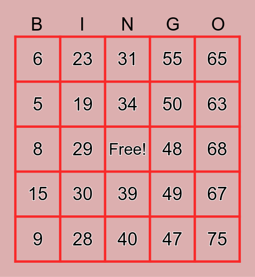 BINGO REY LEON # 000001 Bingo Card
