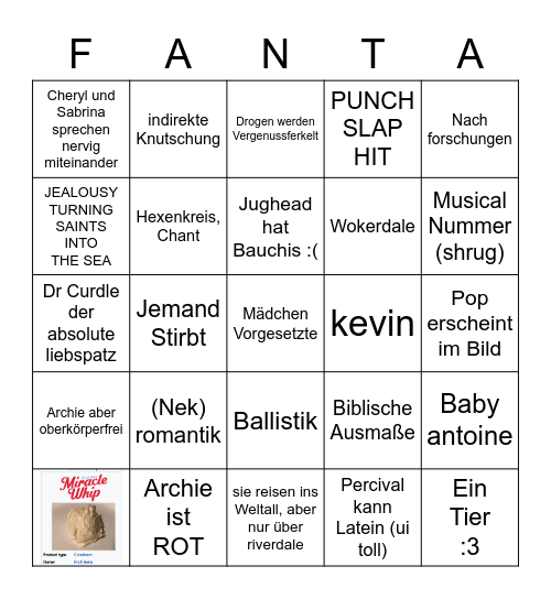 JAMBA :) Bingo Card