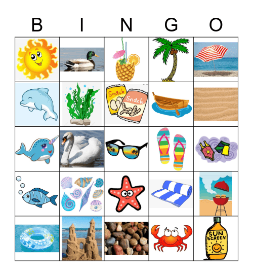 Beach Bingo Card