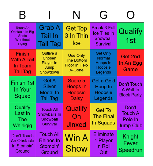 Elliott's Bingo! Bingo Card