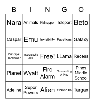 Super Simple Bingo Card
