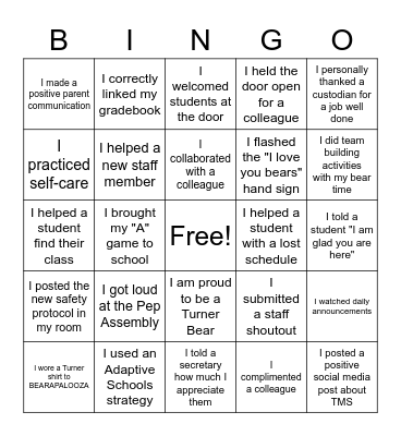 TMS SONIC BINGO Card