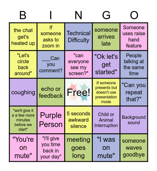 Conference Call BIngo Card