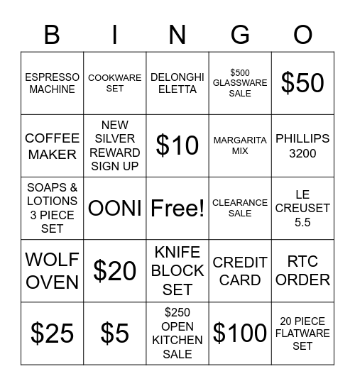 EAST COBB Bingo Card