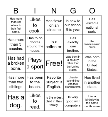 Diversity Bingo Card Bingo Card