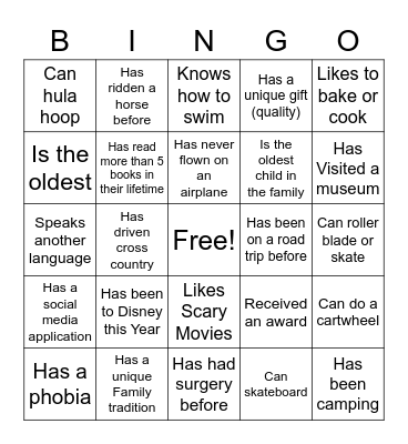 Community Bingo Card