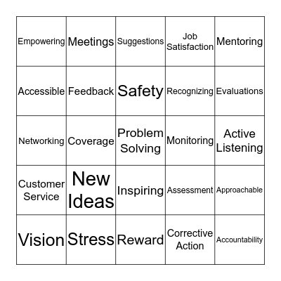 Supervisor BINGO Card