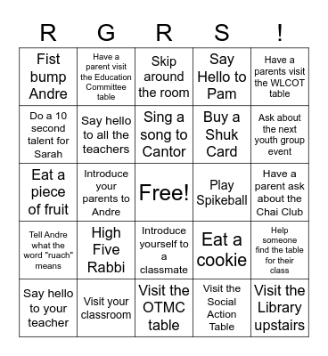 Open House Bingo! Bingo Card