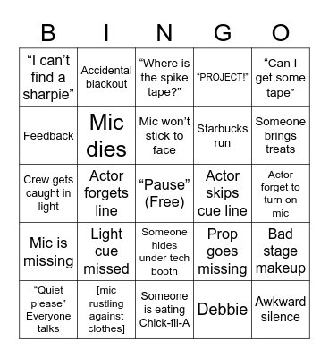 Tech Week Bingo Card