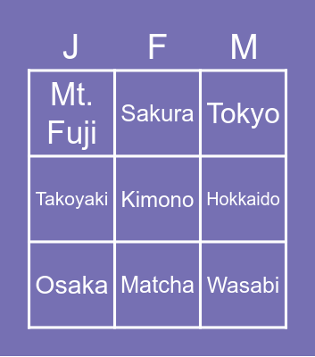 Game Time! Bingo Card