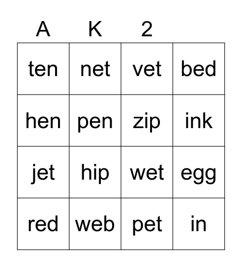 AK2 8/2022 Bingo Card