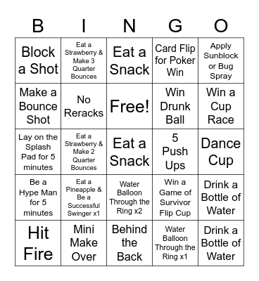 2022 Summer Games Bingo Card