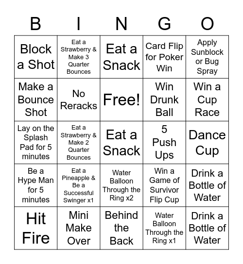 2022 Summer Games Bingo Card