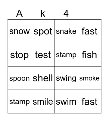 AK4 8/2022 Bingo Card